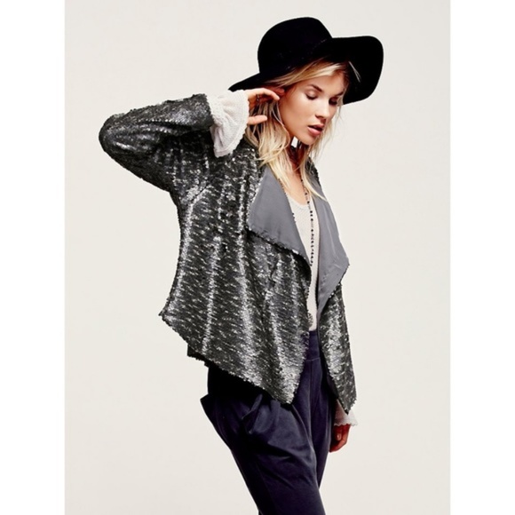 FREE PEOPLE SEQUIN BLAZER JACKET - Picture 2 of 4